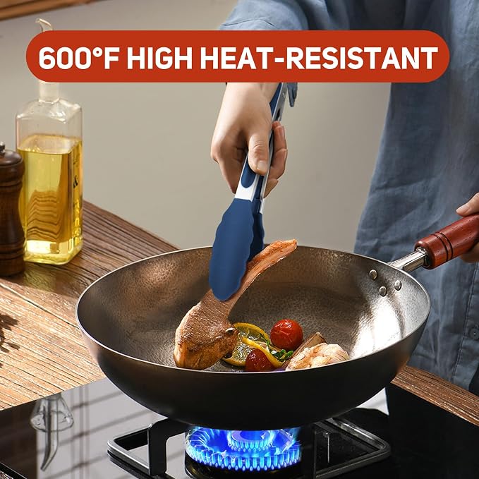 Tongs for Cooking, 600ºF High Heat-Resistant Stainless Steel Kitchen Tongs - Image 8