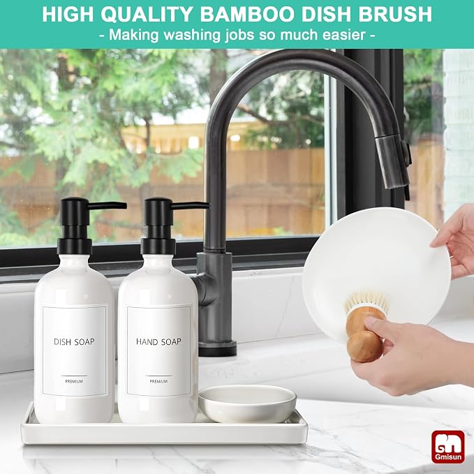 GMISUN Kitchen Soap Dispenser Set, 16 Oz Hand and Dish Soap Dispenser - Image 5