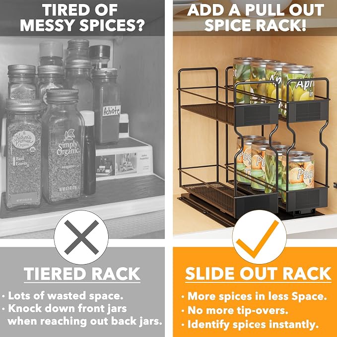 SpaceAid Pull Out Spice Rack Organizer - Image 4