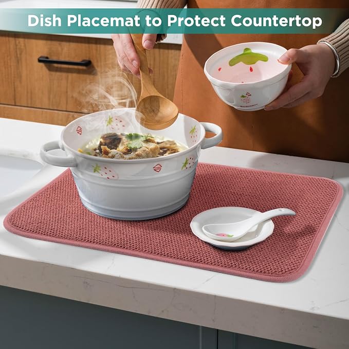 GeeRic Microfiber Dish Drying Mat, Super Absorbent Kitchen Dish Drying Pad - Image 7