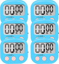6 Pack Small Digital Kitchen Timer Magnetic Back and ON/Off Switch, Minute by LinkDm
