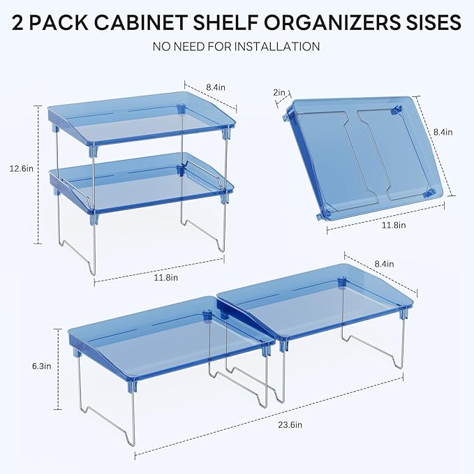 STARLATTA Acrylic Cabinet Organizer Shelf, Spice Rack, Countertop Organizers - Image 3
