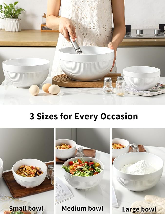 Large Ceramic Mixing Bowls, Dough Bread Making Bowl, Microwave and Dishwasher - Image 4
