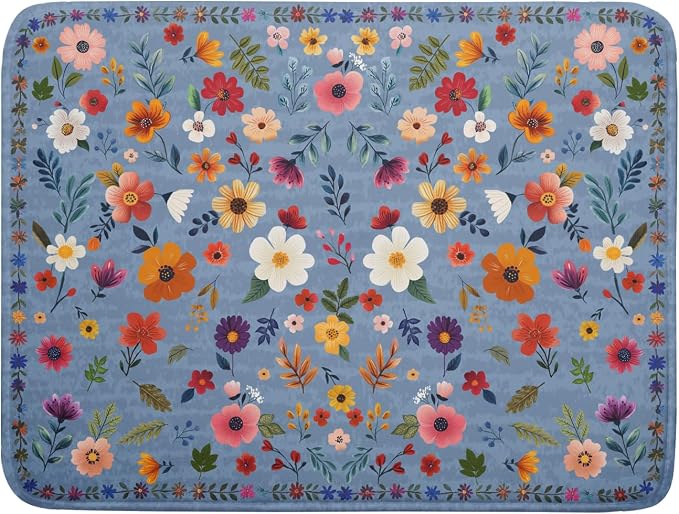 Colorful Flower Dish Drying Mat by Giwawa