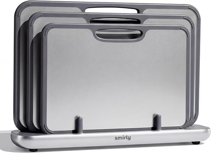 SMIRLY Titanium Cutting Board for Kitchen, Double Sided Chopping Board Set by Smirly