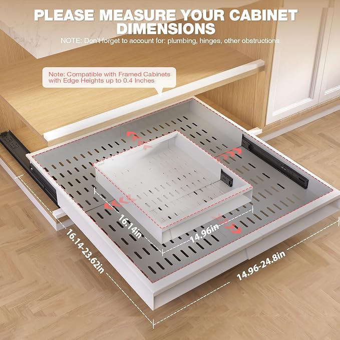 Seinloes 2 Pack Pull Out Cabinet Organizer - Image 2