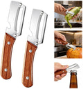 Premium Vegetable Peeler with Wooden Handle and Bottle Opener by Unknown