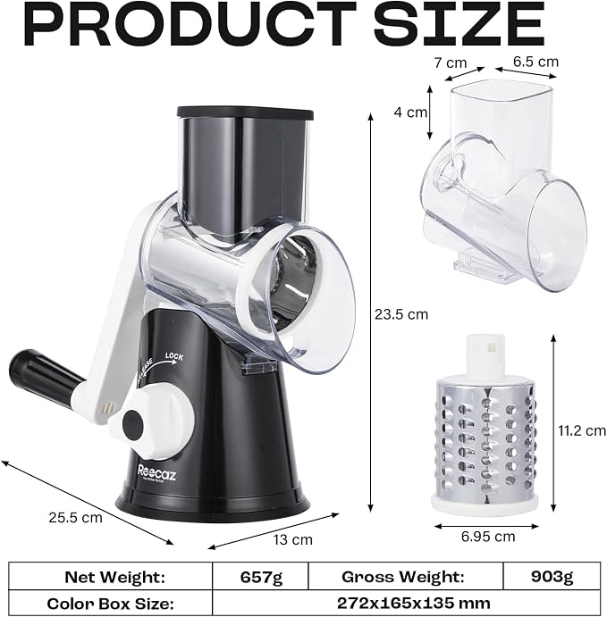 Rotary Cheese Grater Hand Crank - Image 5