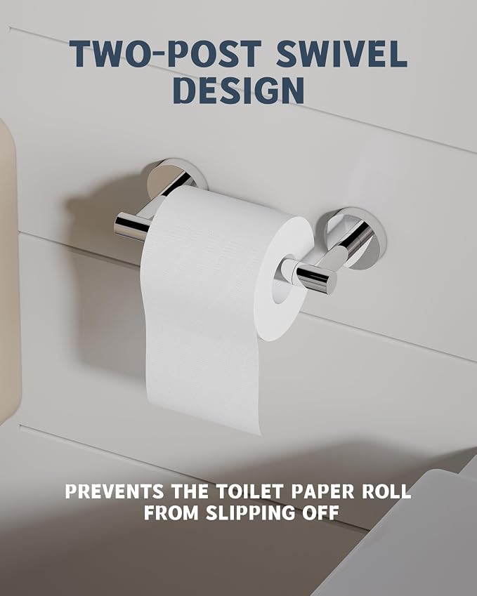 RARXTR Polished Finish Toilet Paper Holder SUS304 Stainless Steel Double Post - Image 3