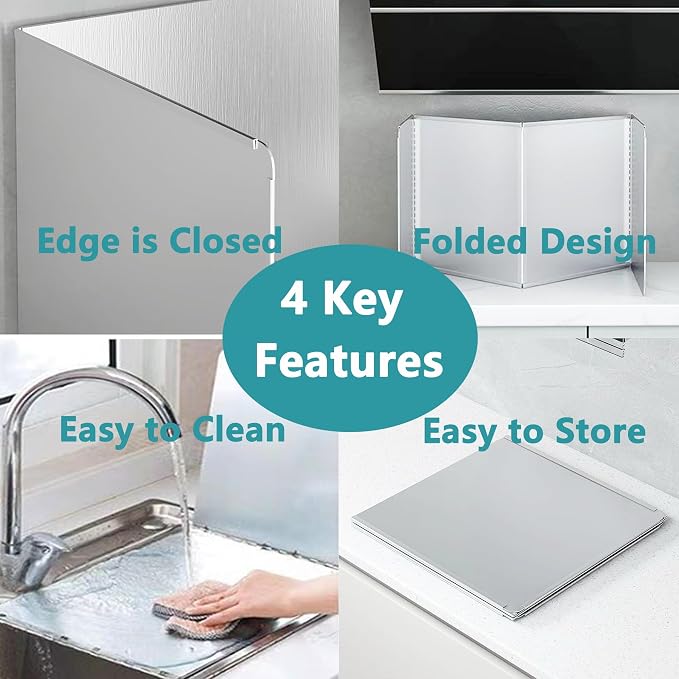 Grease Stove Splash Guard for Cooking | 2 Sided Kitchen Stove Splatter Guard - Image 4