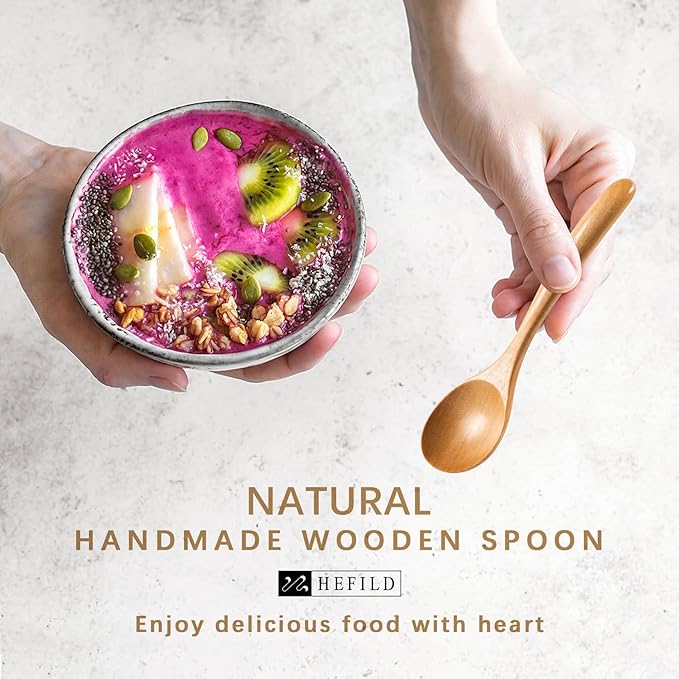 2 PCS Wooden Spoons for Honey, 6.7 inch Small Wooden Spoons - Image 4