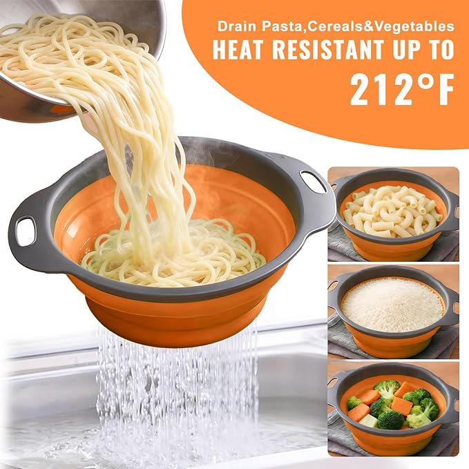 2 Pack Collapsible Silicone Colander - Image 4