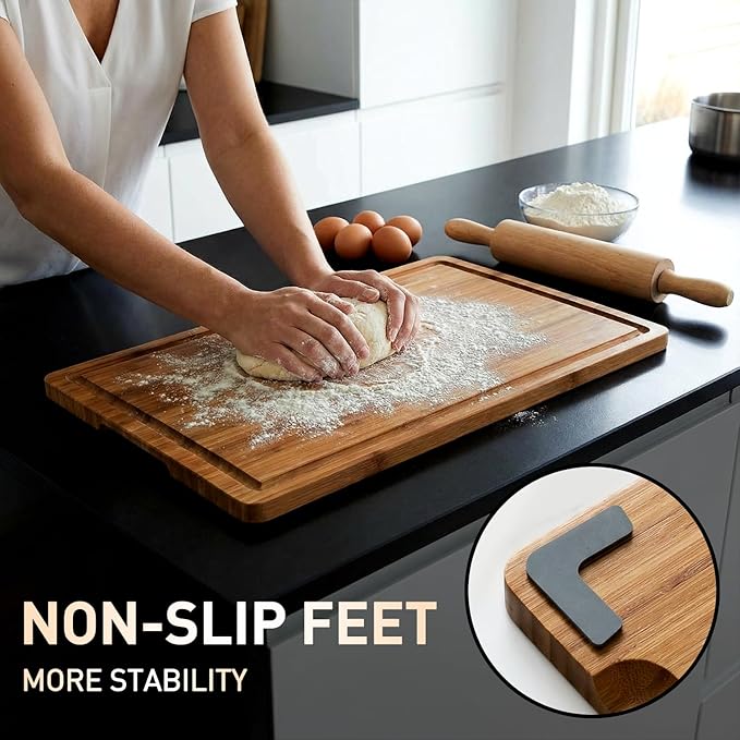 3 Pack Bamboo Cutting Board Set - Image 3