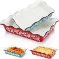 2 Pack Ceramic Baking Dishes, Large Rectangular Casserole Dish Lasagna Pan by Acshio
