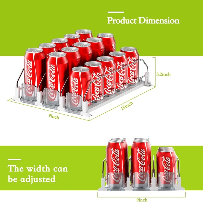IBORING Drink Organizer for Fridge, Self Pushing Fridge Drink Organizer - Image 4