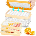 Ice Cube Tray, Ice Tray with Lid and Bin and Ice Scoop, Ice Cube Pop Out Tray by ZZWILLB