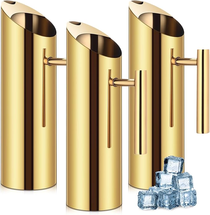 Funnymoom 3 Pack 53oz/1.5l Stainless Steel Water Pitcher Modern Metal Pitcher by Funnymoom