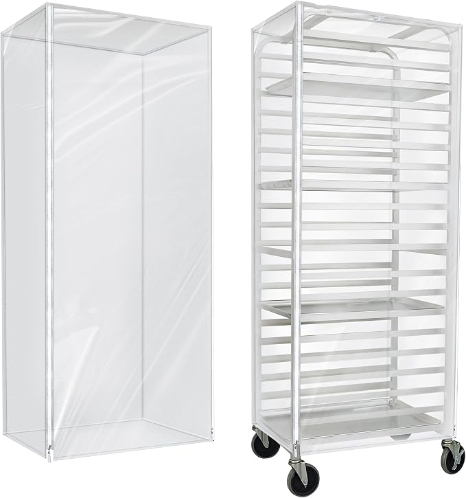 BIEAMA Bun Rack Cover – 20 Tier Commercial Bakers Racks Sheet Pan Rack Cover PVC by BIEAMA