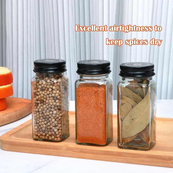 Maredash 24pcs Spice Jars with180 Labels, Glass Spice Jars, Seasoning Containers - Image 5