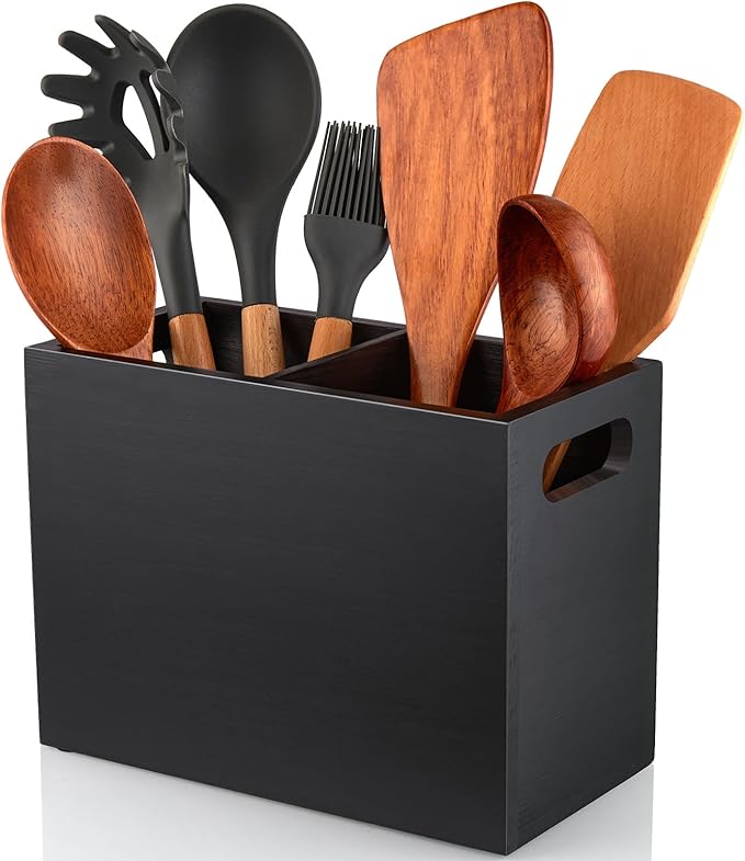 ALELION Black Utensil Holder for Kitchen Counter by ALELION