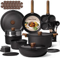 CAROTE 33pcs Pots and Pans Non Stick, Cookware Sets Detachable Handle, by CAROTE
