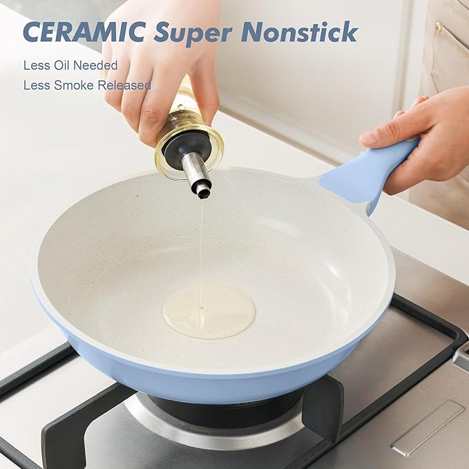 SENSARTE Nonstick Ceramic Frying Pan 12.5-Inch, Healthy Non Toxic Skillet - Image 8