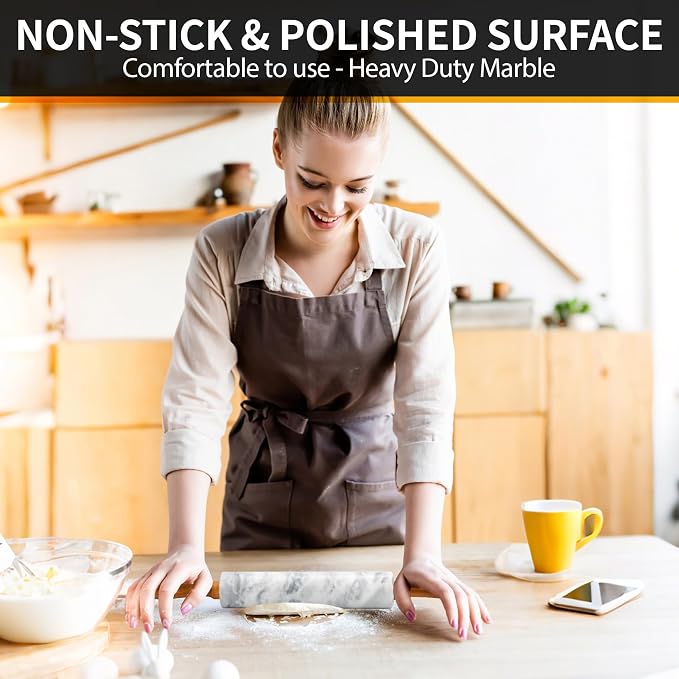 16.7 Inches Marble Rolling Pin for Baking - Image 5
