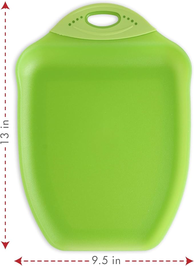 Dexas Chop & Scoop Cutting Board, 9.5 by 13 inches, Solid Green - Image 2