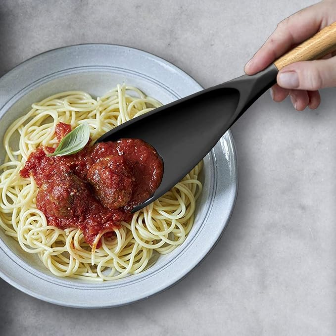 Cooking Spoon for Nonstick Cookwares, VOVOLY Silicone Spoon for Mixing - Image 4