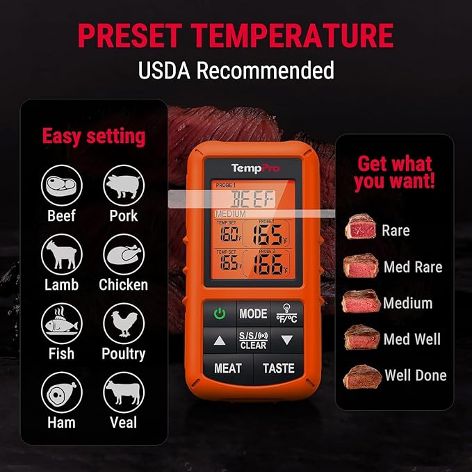 TempPro TP20 500FT Wireless Meat Thermometer - Image 6