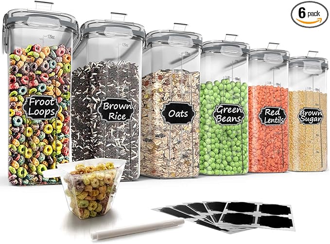 Wildone Cereal Storage Containers Set, Large BPA Free Plastic Airtight Food by Wildone