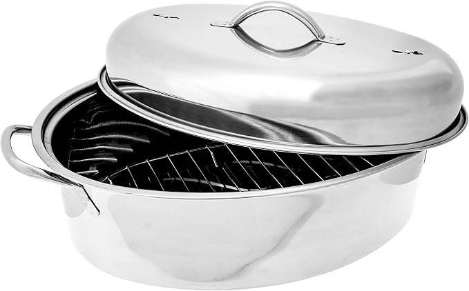 Fox Run Oval Roaster Set, Stainless Steel - Image 4