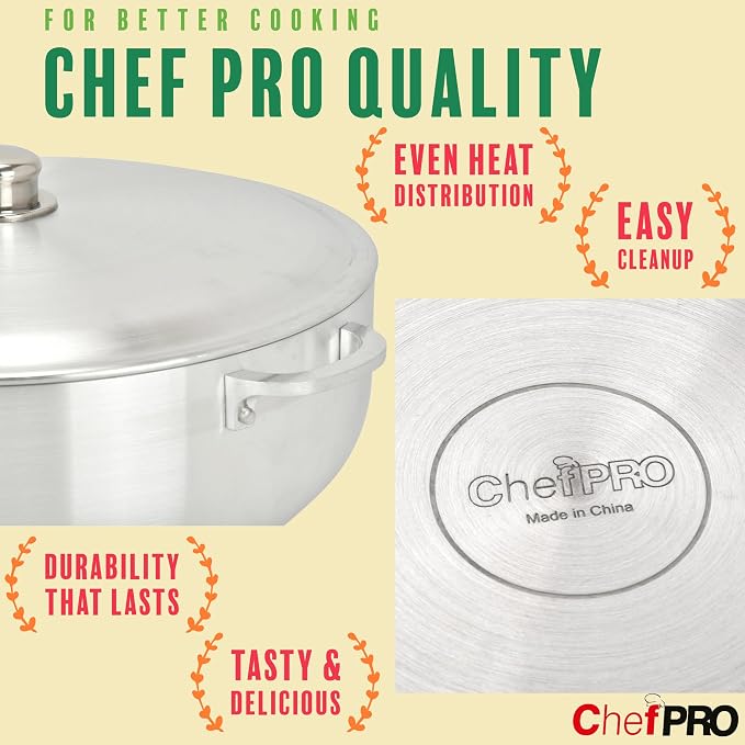 ALUMINUM CALDERO STOCK POT by Chef Pro, Superior Cooking Performance - Image 4