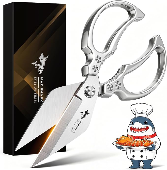 MAD SHARK Heavy Duty Kitchen Scissors, Dishwasher Safe All Purpose Kitchen by MADSHARK