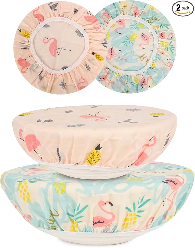 Reusable Bowl Covers for Bread Proofing（2 Large）- Cotton Beeswax Bowl Covers by Unknown