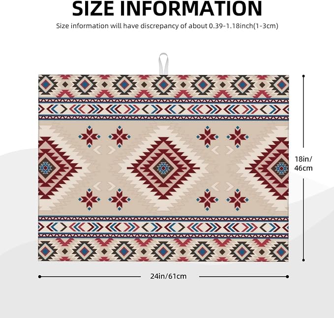 Rustic Ethnic African Dish Drying Mat Vintage Tribal Aztec Southwestern Drying - Image 3