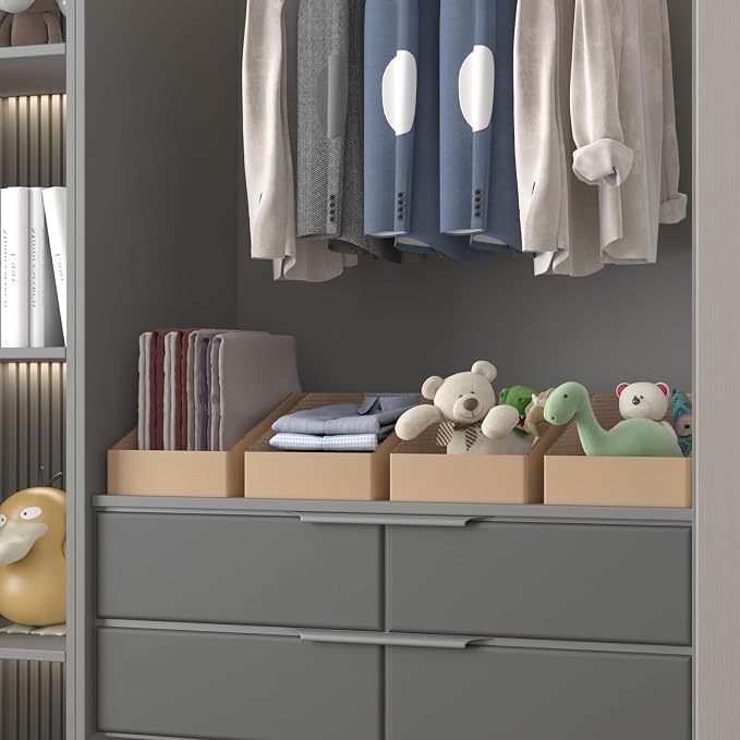 ZBEIVAN Corrugated Cardboard Storage Bins, 35 Packs - Image 4