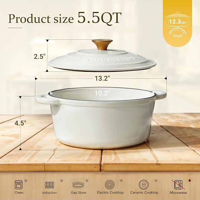 Overmont Enameled Cast Iron Dutch Oven - Image 6
