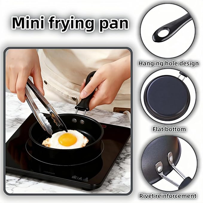 4.7 Inch Mini Frying Pan, Flat Bottom Design - Image 2