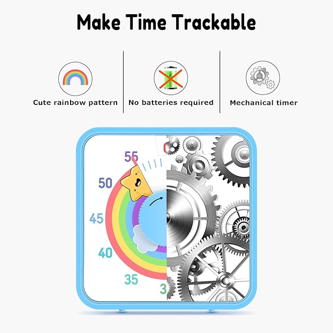 Secura 60-Minute Visual Timer, 7.5 Inch Magnetic Rainbow Countdown Timer - Image 2
