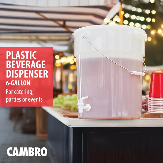 Cambro DSPR6148 SIX-GALLON BEVERAGE DISPENSER, 22 Quart Case of 1 - Image 2