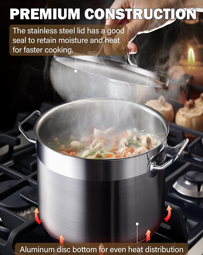 Cooks Standard Stockpots Stainless Steel, 11 Quart Professional Grade Stock Pot - Image 6