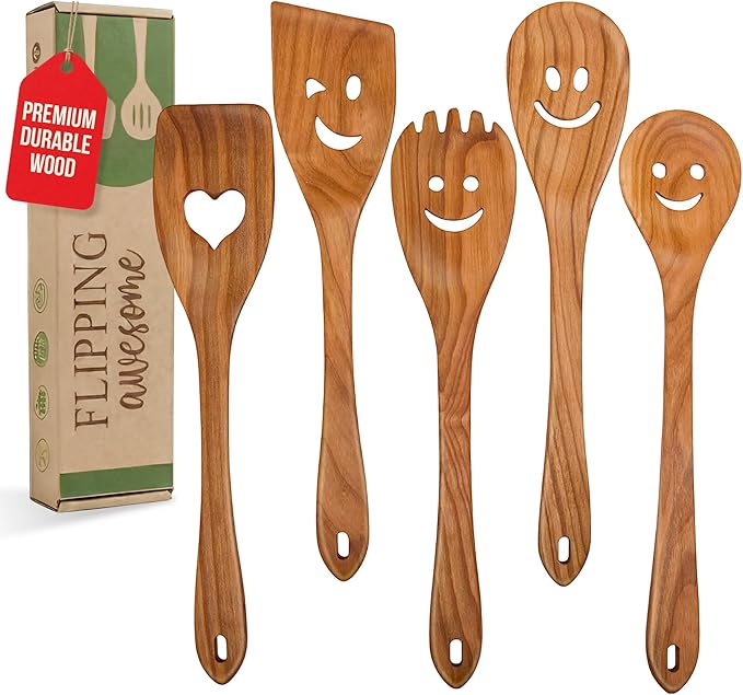 MFC 5-Piece Wooden Cooking Spoons by MyFancyCraft