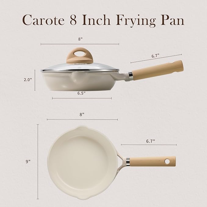 CAROTE 8" Ceramic Frying Pan - Image 2