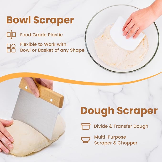 Danish Dough Whisk with Sourdough Scoring Tool, Bread Making Tools and Baking - Image 5