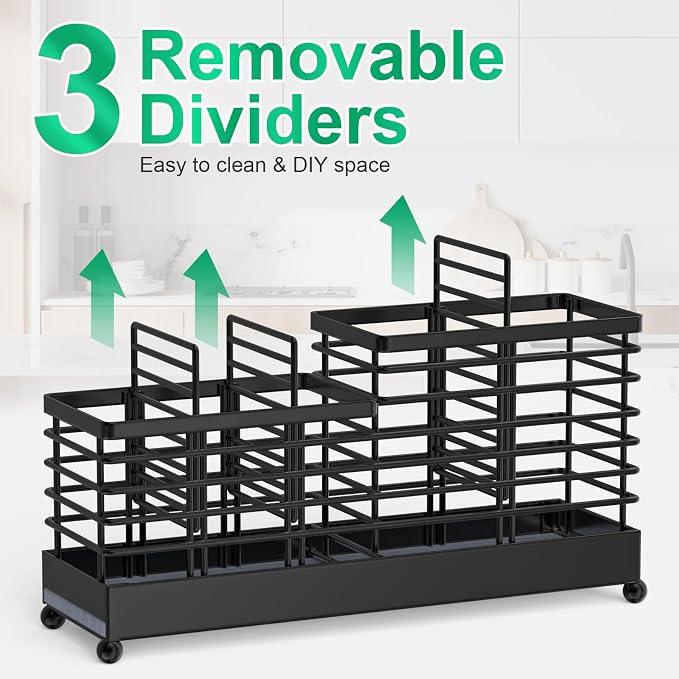 TomCare Utensil Holder with Water Absorbent Diatomite Stone 3 Removable - Image 4