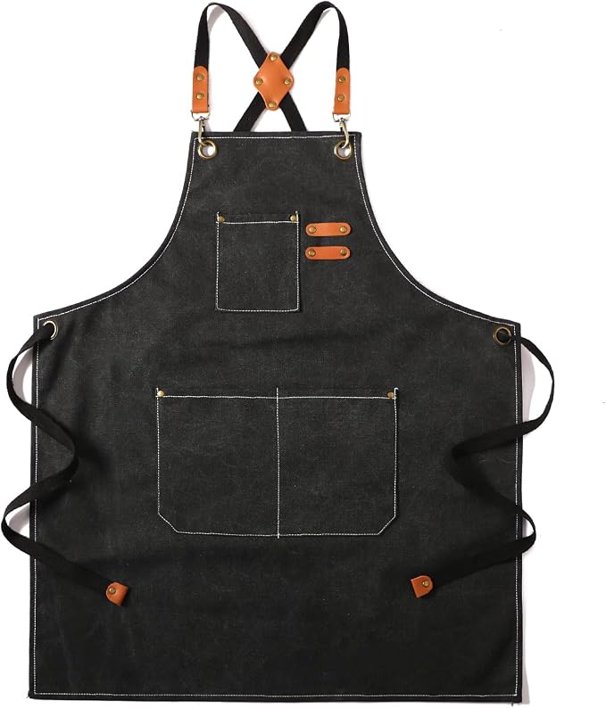 Tosewever Canvas Cross Back Chef Cotton Aprons by Tosewever