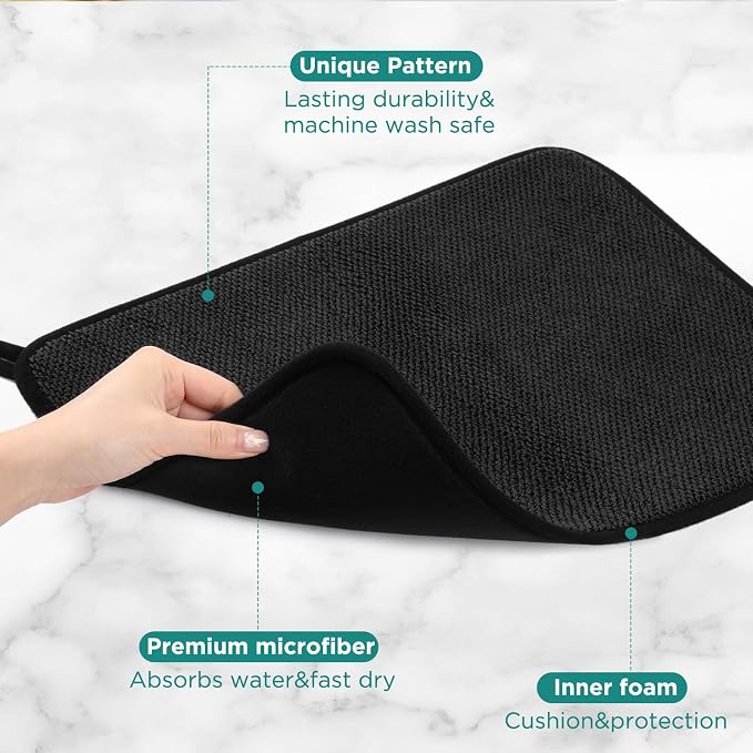 GeeRic Microfiber Dish Drying Mat, Super Absorbent Kitchen Dish Drying Pad - Image 3