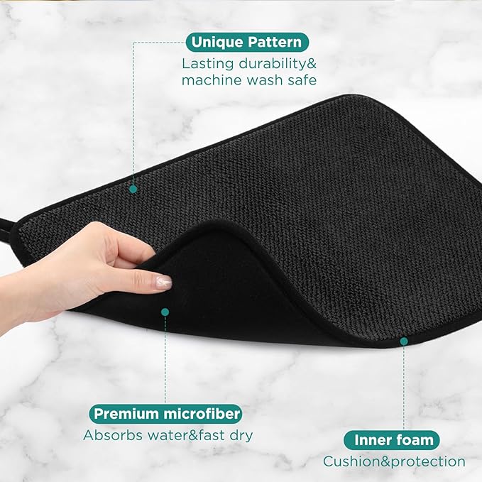 GeeRic Microfiber Dish Drying Mat, Super Absorbent Kitchen Dish Drying Pad - Image 3