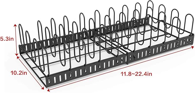 Expandable Food Container Lid Organizer, Large Capacity Adjustable 8 Dividers - Image 6